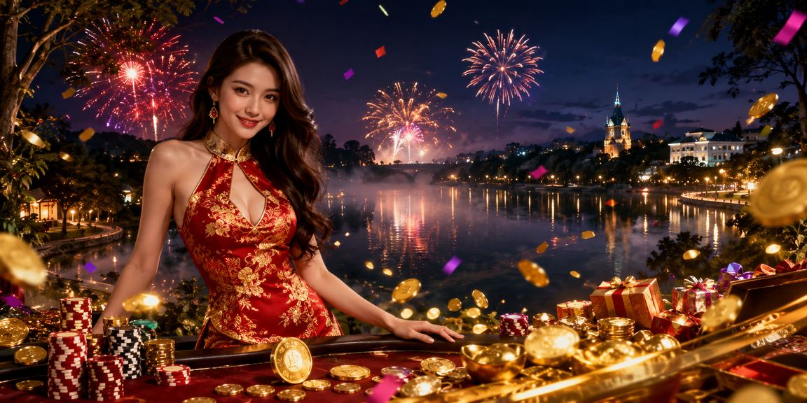 Không khí lễ hội casino và cá cược tại Đà Lạt với cảnh thành phố sương mù