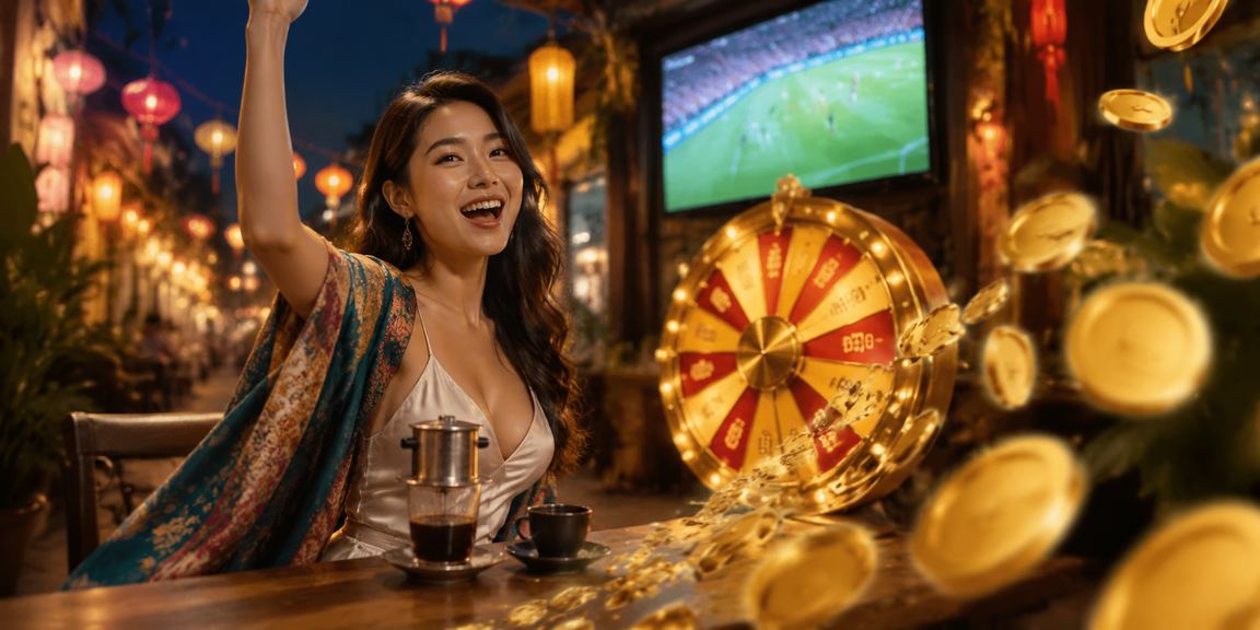 Người dùng tìm hiểu cách đặt cược tại Hội An bên ly cà phê buổi sáng